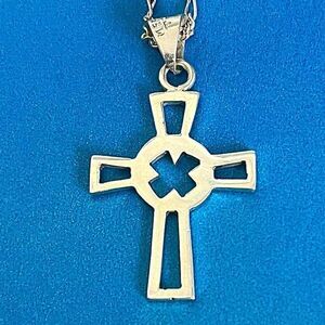 AZA Vintage Sterling 925 Silver Cross & Chain